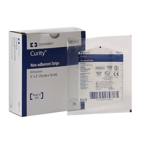 Curity Oil Emulsion Impregnated Dressing, 3 x 3 Inch, Sterile, 600PK 6112